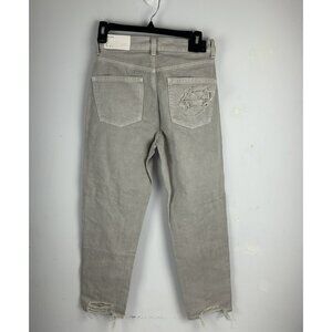 NEW American Eagle Jeans Womens 2 26x25 Mom Jean Distressed Denim Gray Cotton
